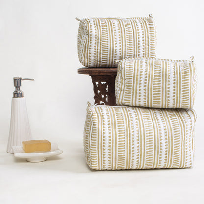Hand Block Light weighted Brown Striped Cotton Women&