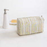 Hand Block Light weighted Brown Striped Cotton Women&