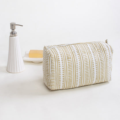 Hand Block Light weighted Brown Striped Cotton Women&