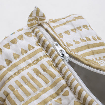 Hand Block Light weighted Brown Striped Cotton Women&