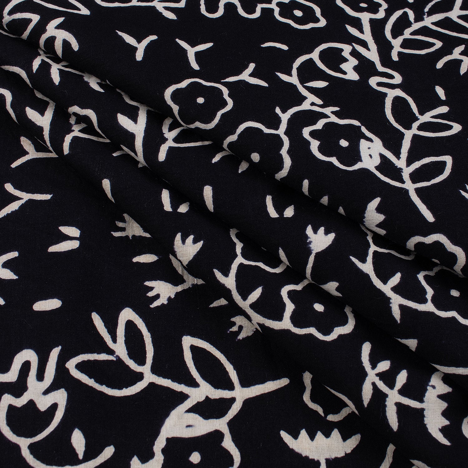 Hand Block Monochrome Print Fabric