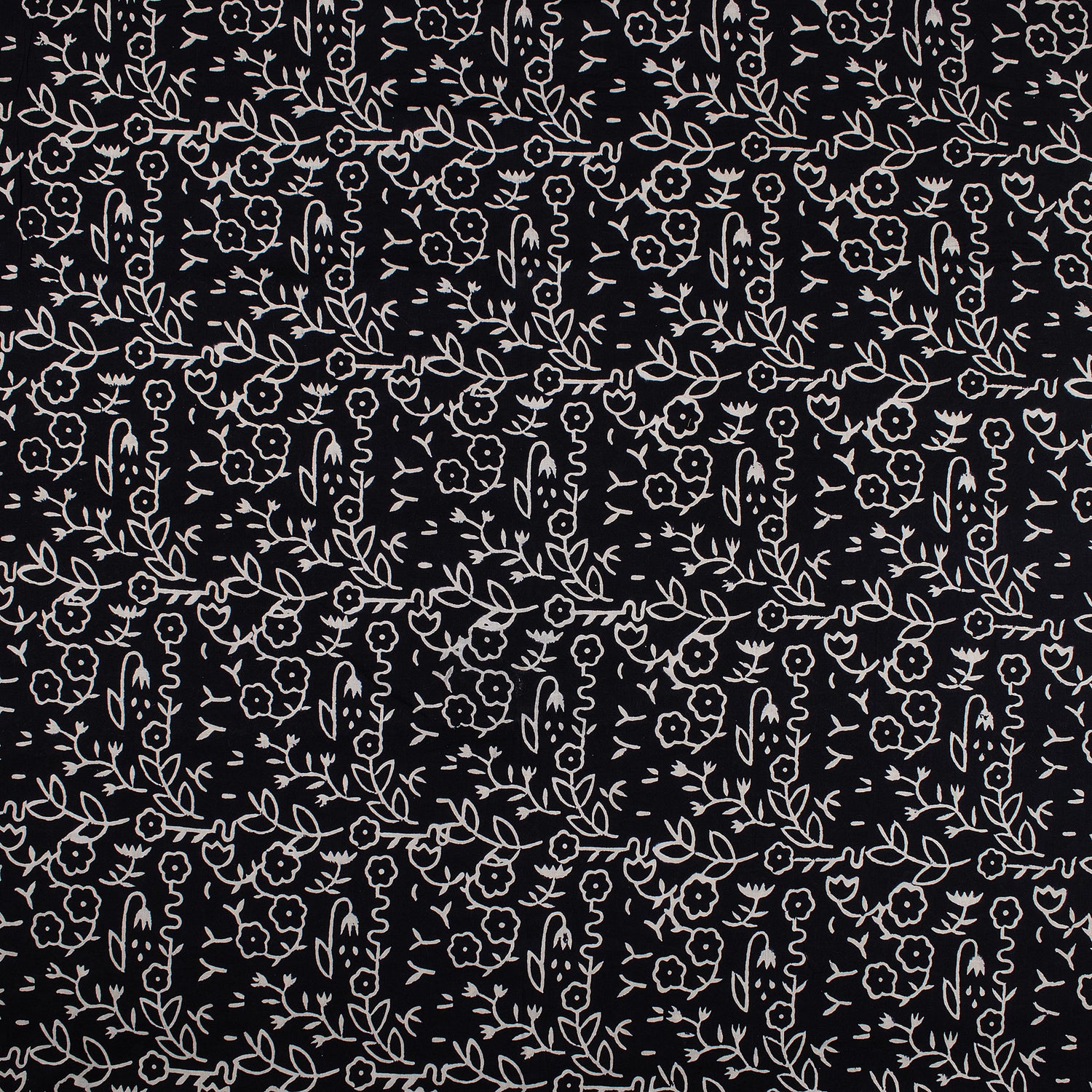 Hand Block Monochrome Print Fabric