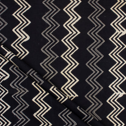 Hand Block Organic Monochrome Cotton Fabric