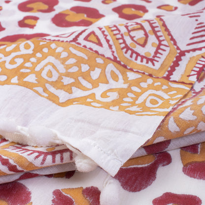 Hand Block Print Cotton Beach Sarong Wrap For Women