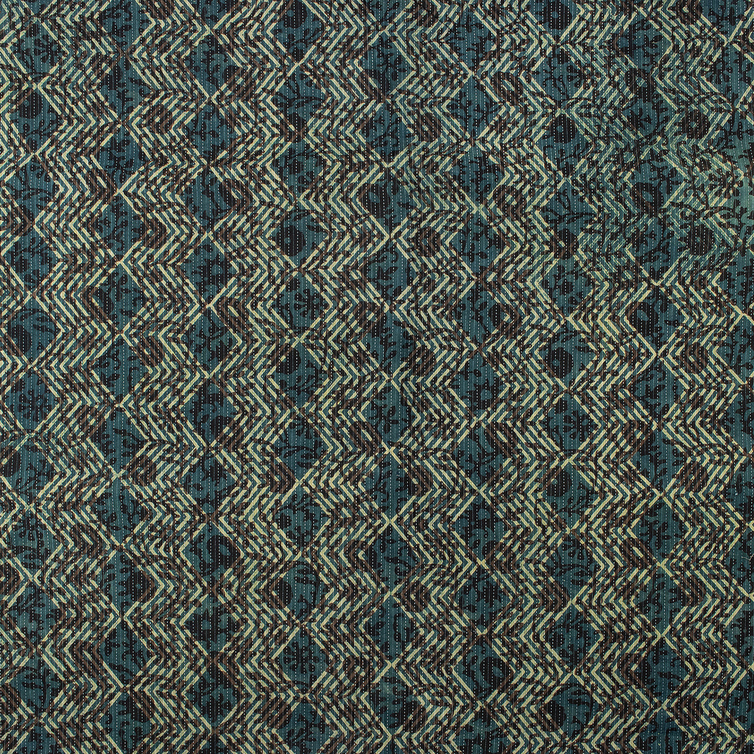 Hand Block Print Organic Cotton Dabu Kantha Fabric