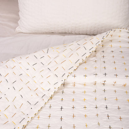 Hand Block Print Pure Cotton Winter Kantha Quilt Blanket