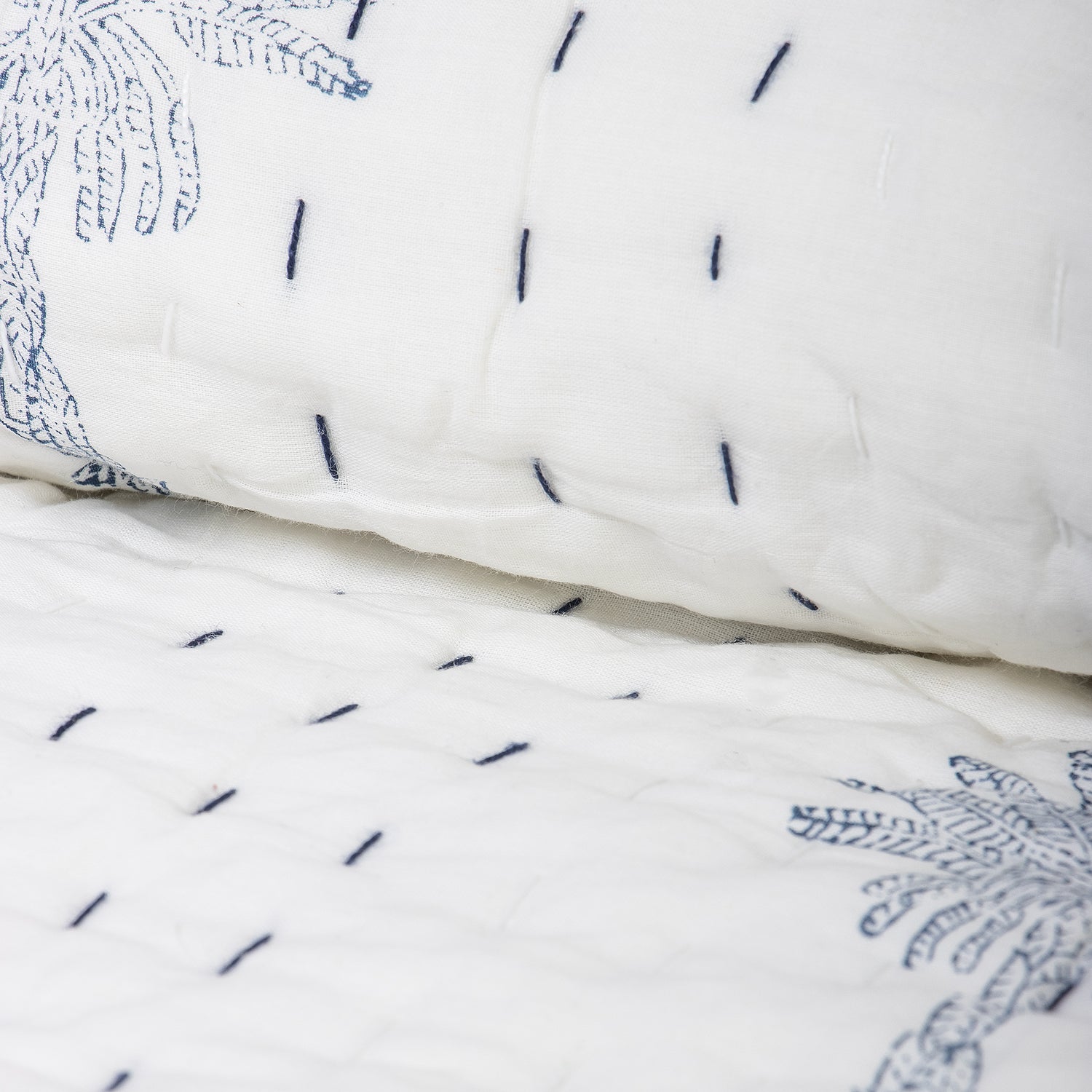 Hand Block Print Reversible Kantha Quilt Blanket