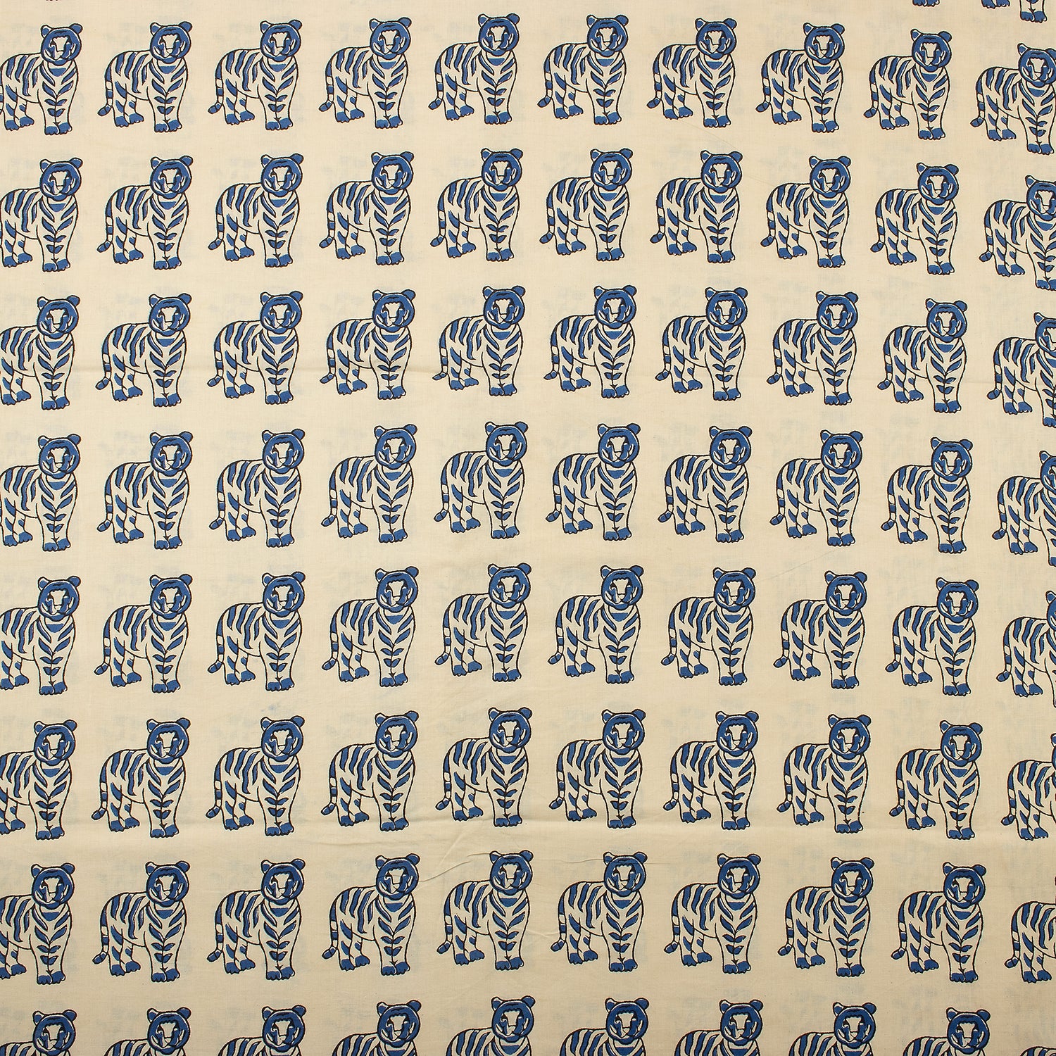 Hand Block Printed Animal Cotton Bagru Fabric For Dress