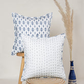 Hand Block Printed Bootin Hand Stitched Cotton Cushion Cover