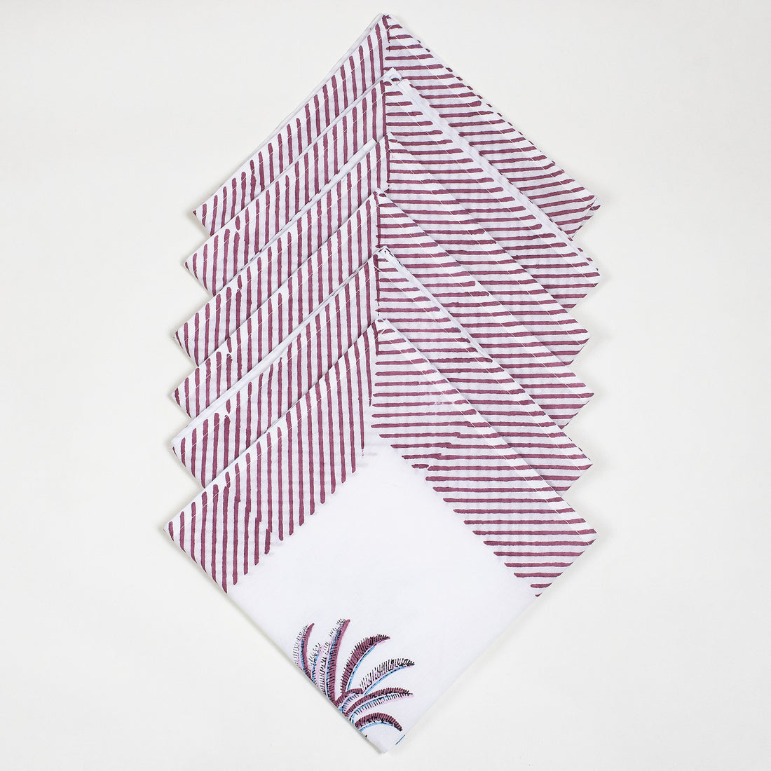 Hand Block Printed Border Dinner Napkin For Party
