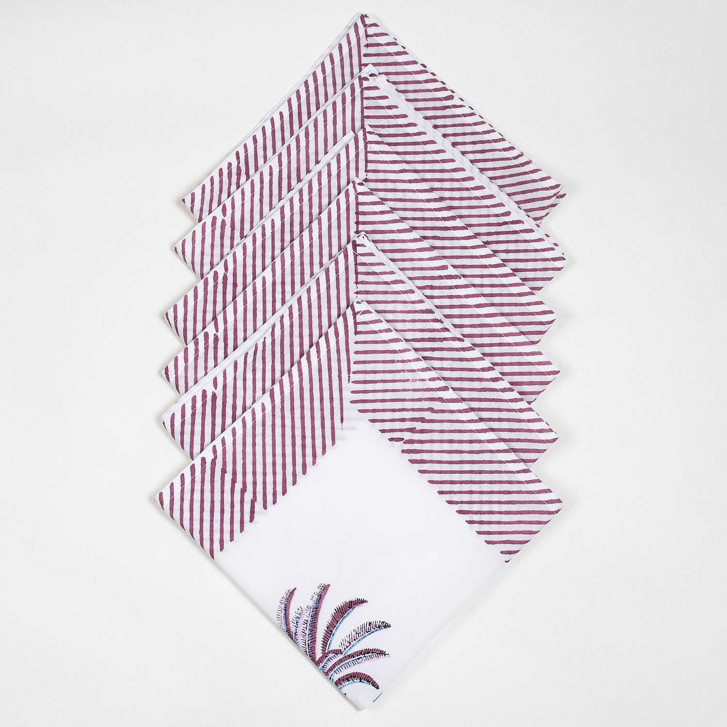 Hand Block Printed Border Dinner Napkin For Party