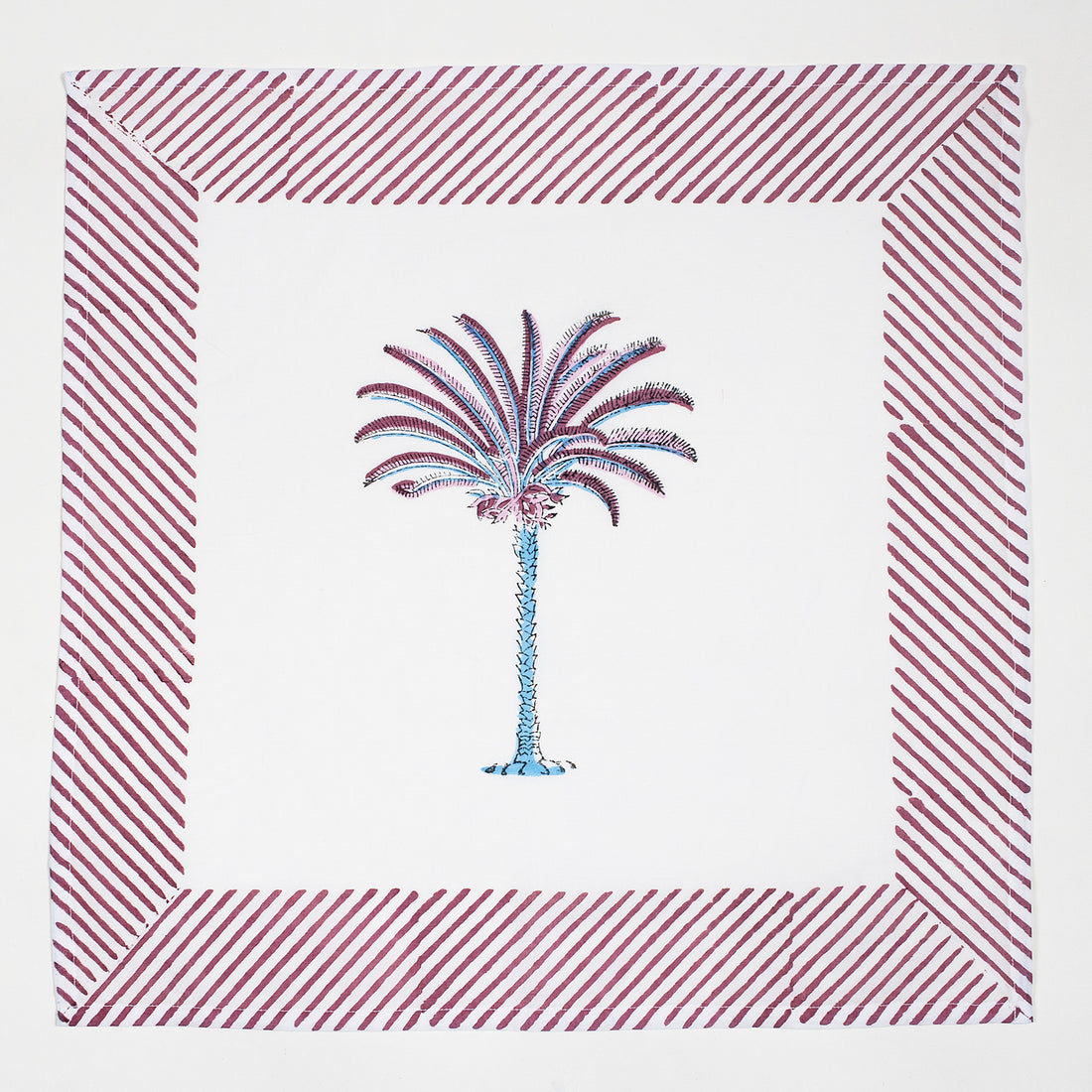 Hand Block Printed Border Dinner Napkin For Party
