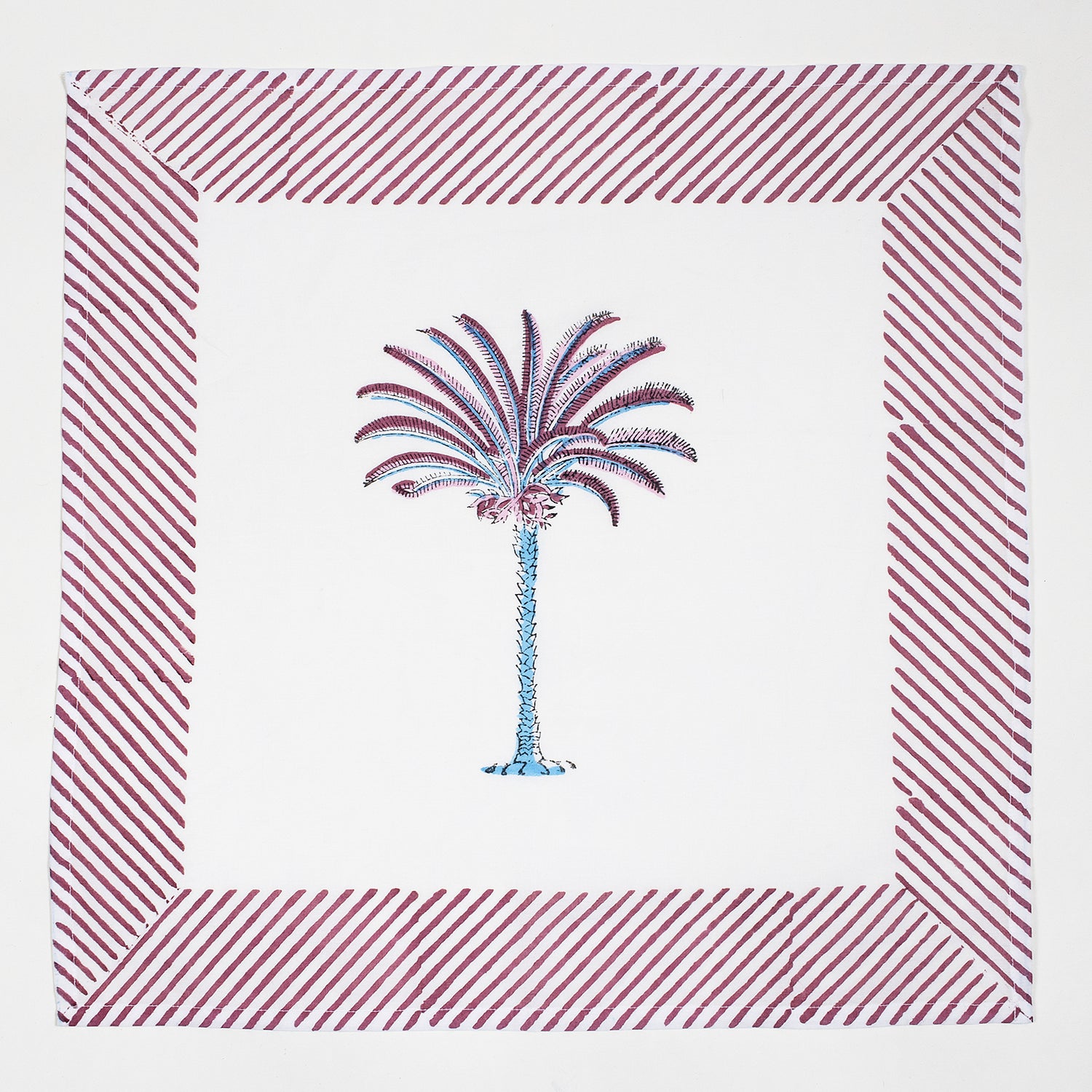 Hand Block Printed Border Dinner Napkin For Party