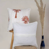 Hand Block Printed Brown Kantha Couch Cushion covers