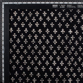 Hand Block Printed Cotton Black and White Fabric By the Yard