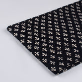 Hand Block Printed Cotton Black and White Fabric By the Yard
