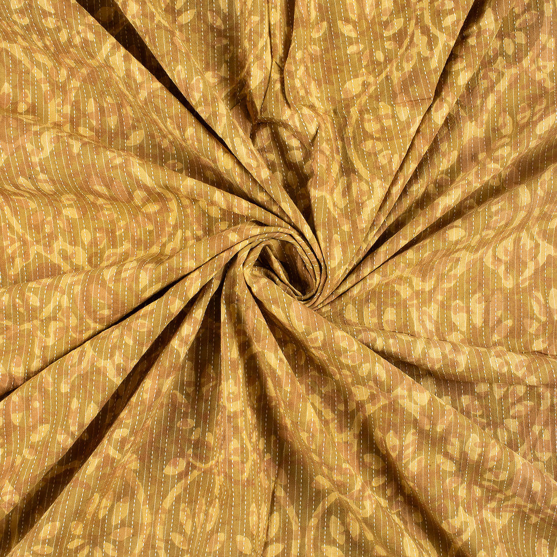 Hand Block Printed Cotton Dabu Kantha Fabric