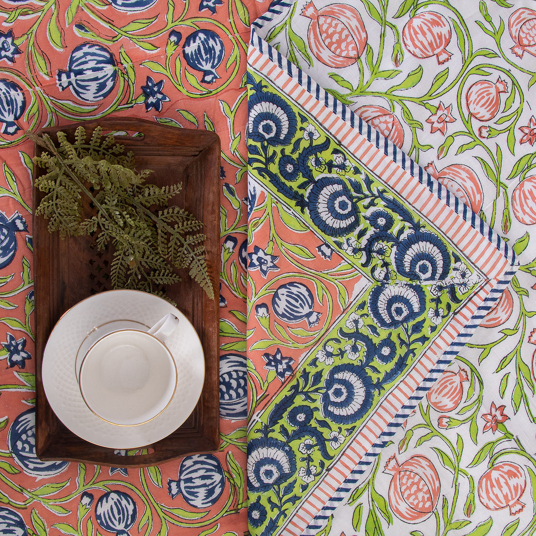 Hand Block Printed Cotton Dohar Quilt Blanket