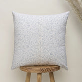 Hand Block Printed Cotton Green Leaf Cushion Cover