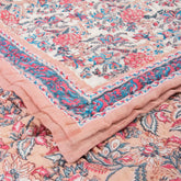 Hand Block Printed Cotton Jaipuri Razai For AC Room, Winter