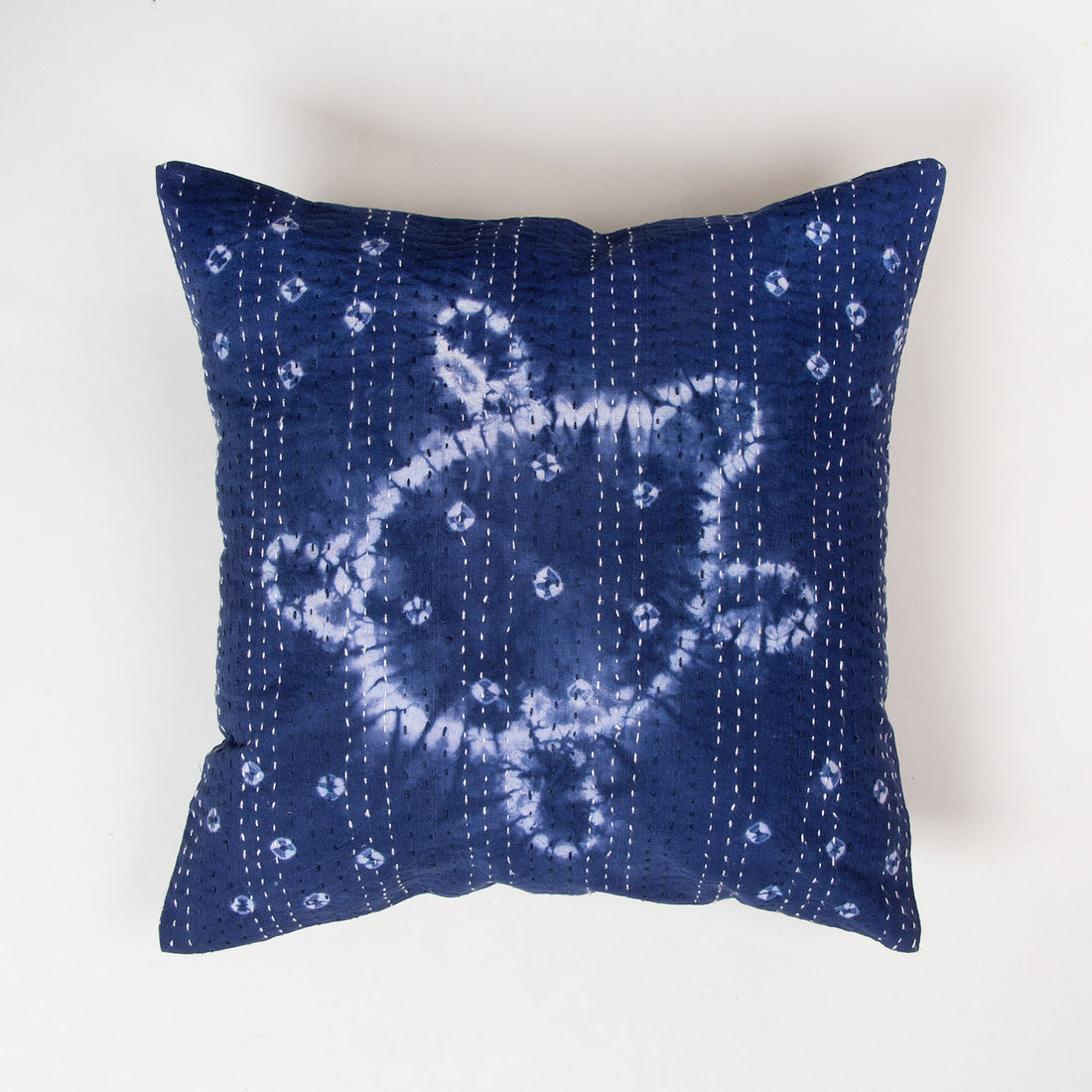 Hand Block Printed Cotton Kantha Cushion Cover