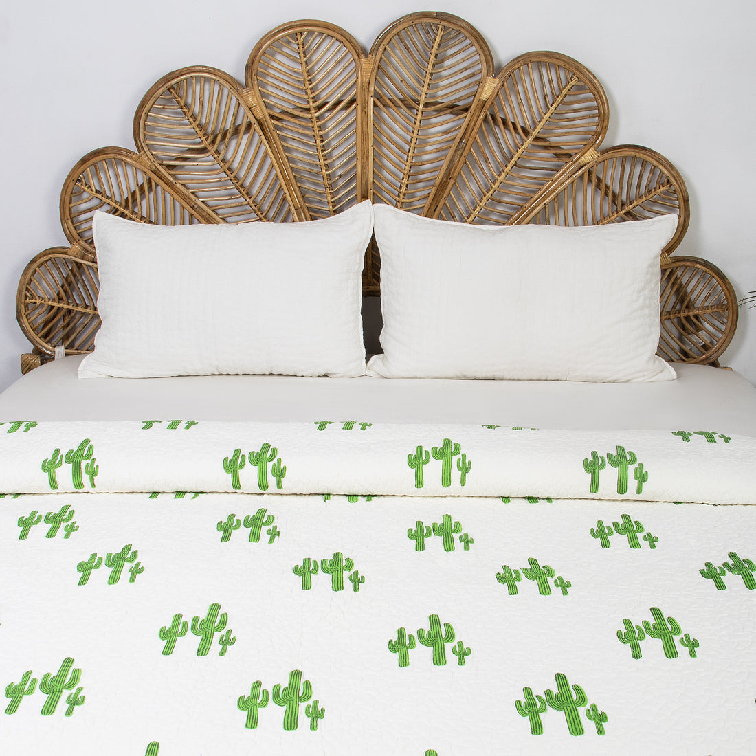 Hand Block Printed Cotton Machine Quilt with Pillow Cover