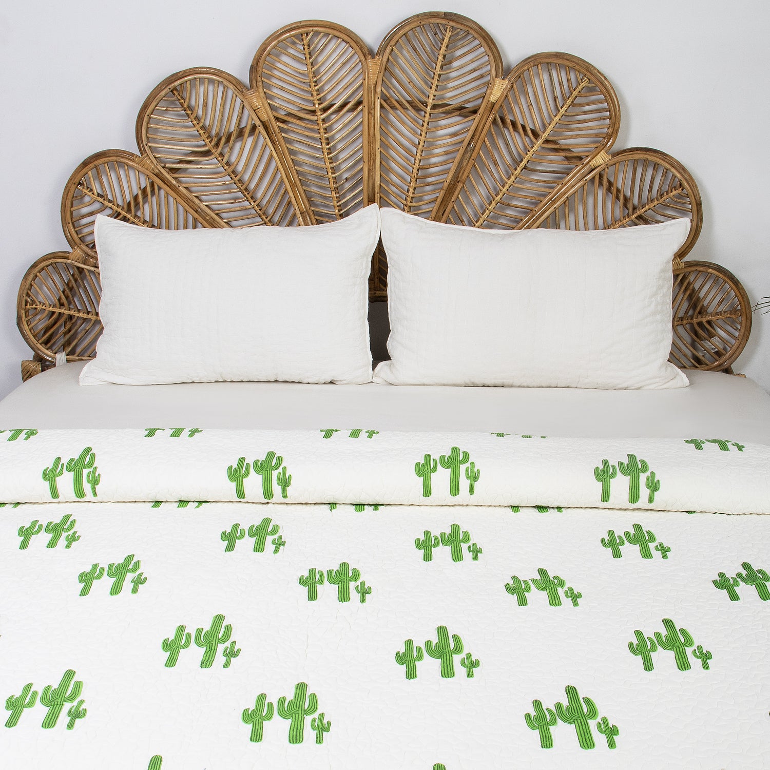 Hand Block Printed Cotton Machine Quilt with Pillow Cover