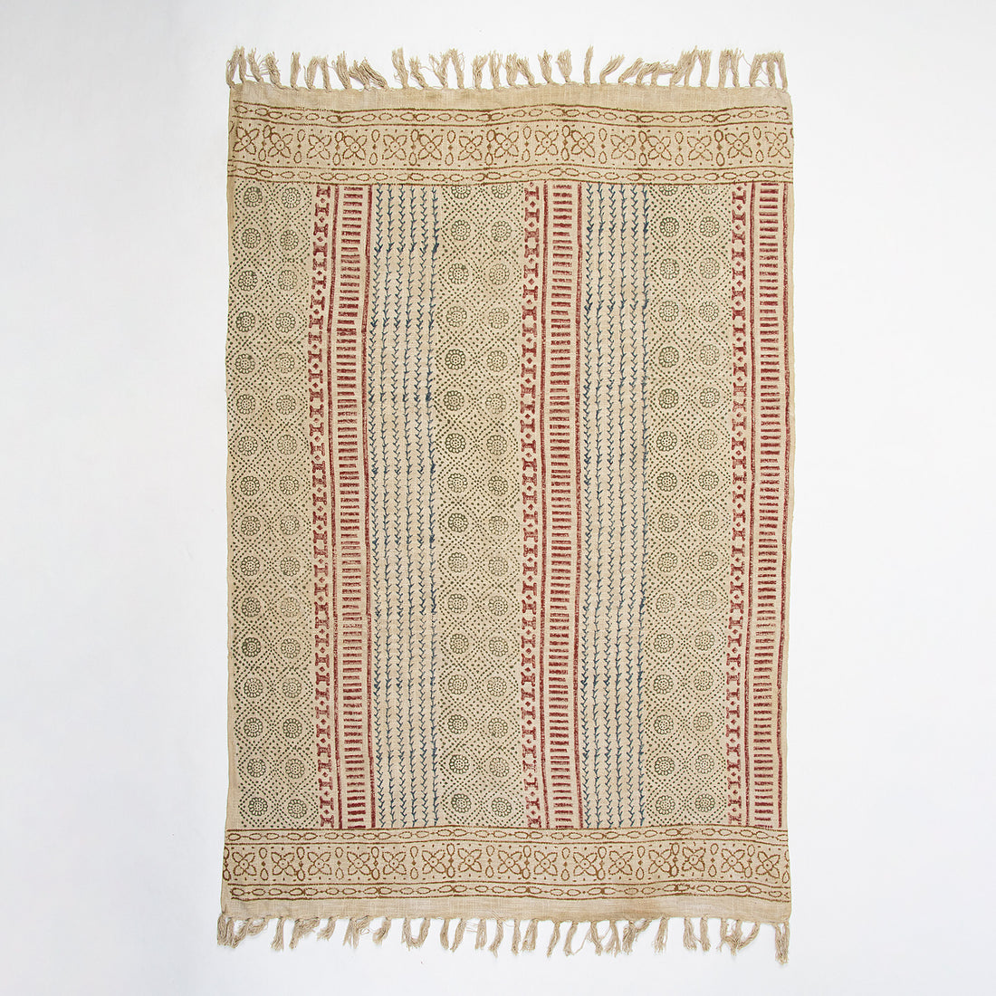 Hand Block Printed Cotton Sofa Throw Blanket