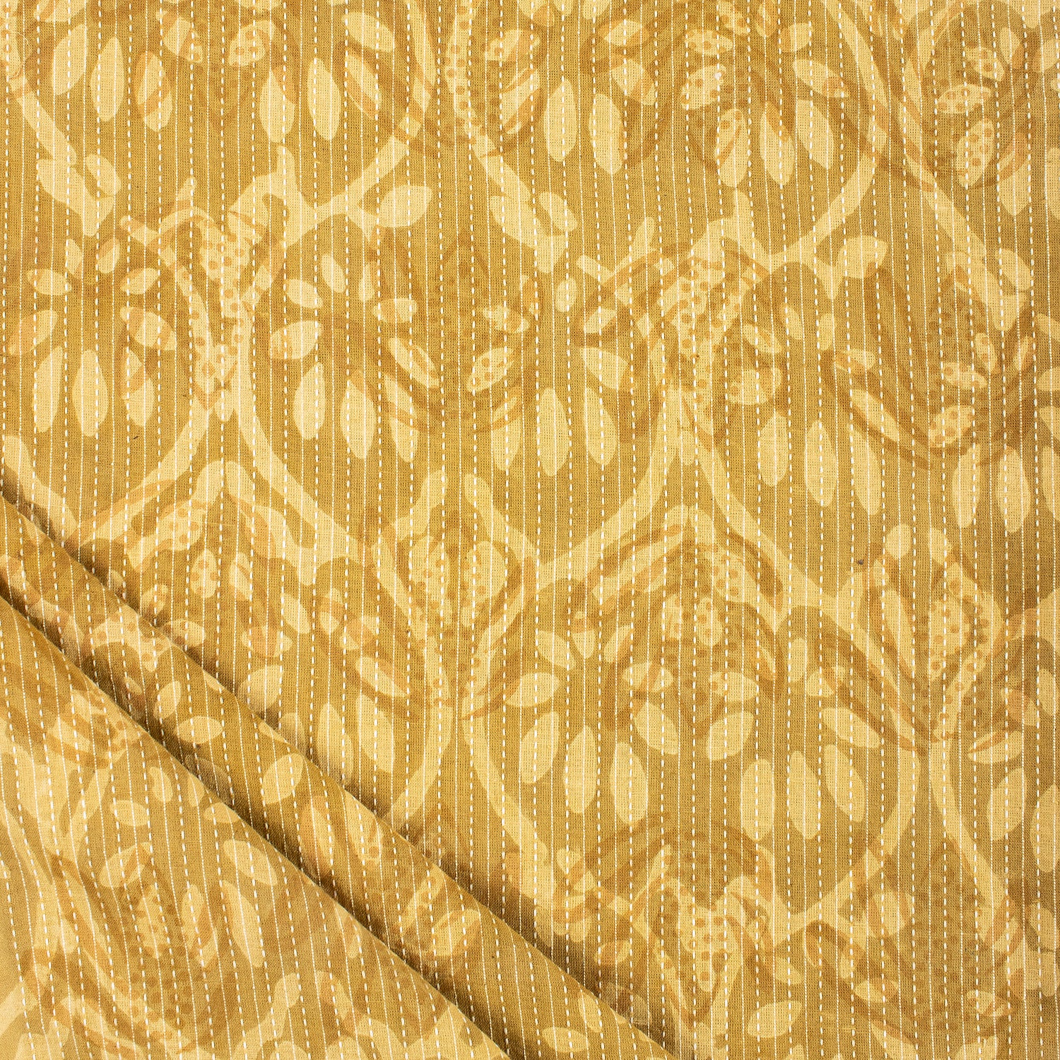 Hand Block Printed Dabu Kantha Fabric for Home Decor