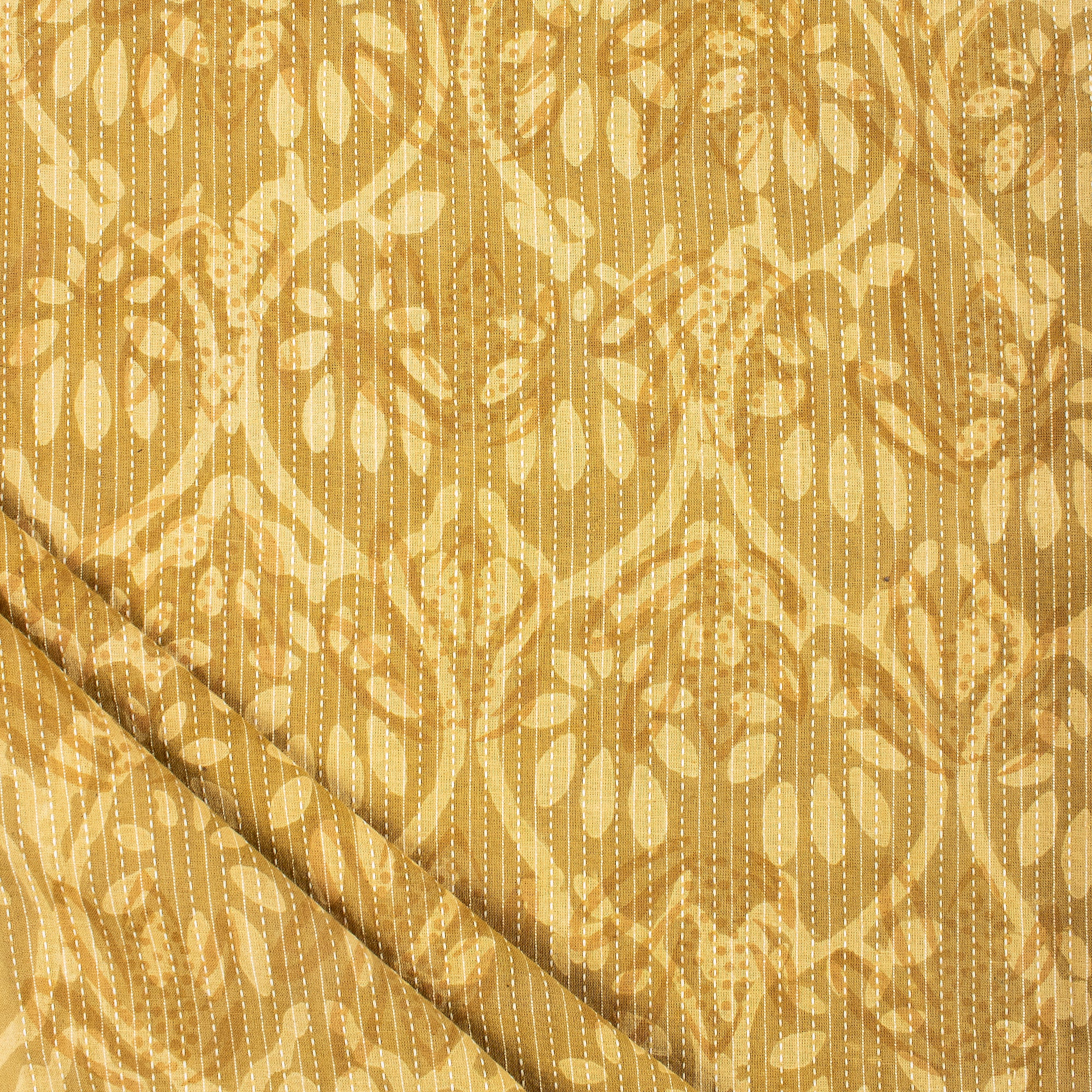 Hand Block Printed Dabu Kantha Fabric for Home Decor