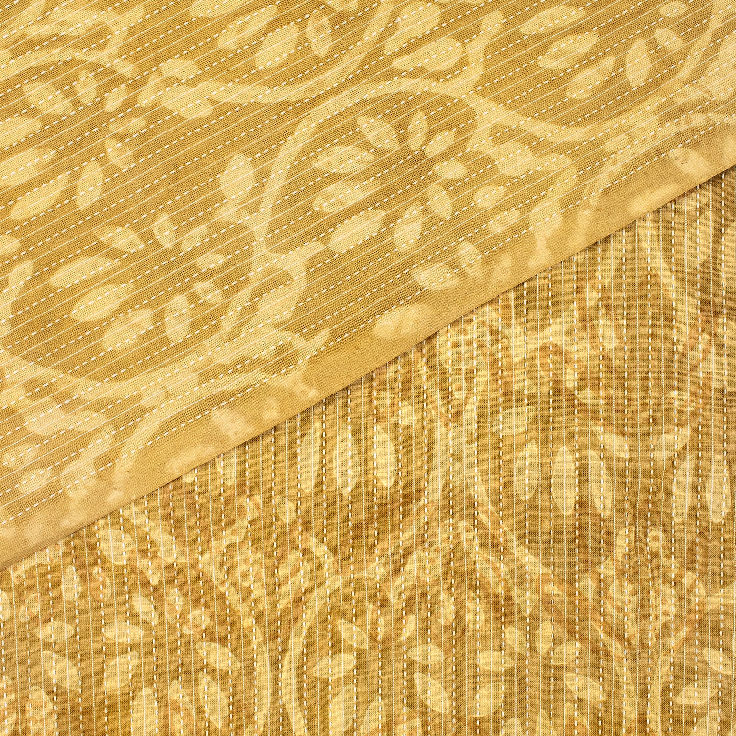 Hand Block Printed Dabu Kantha Fabric for Home Decor