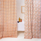 Hand Block Printed Floral Indian Cotton Curtains