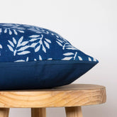 Hand Block Printed Indigo Cotton Cushion Cover