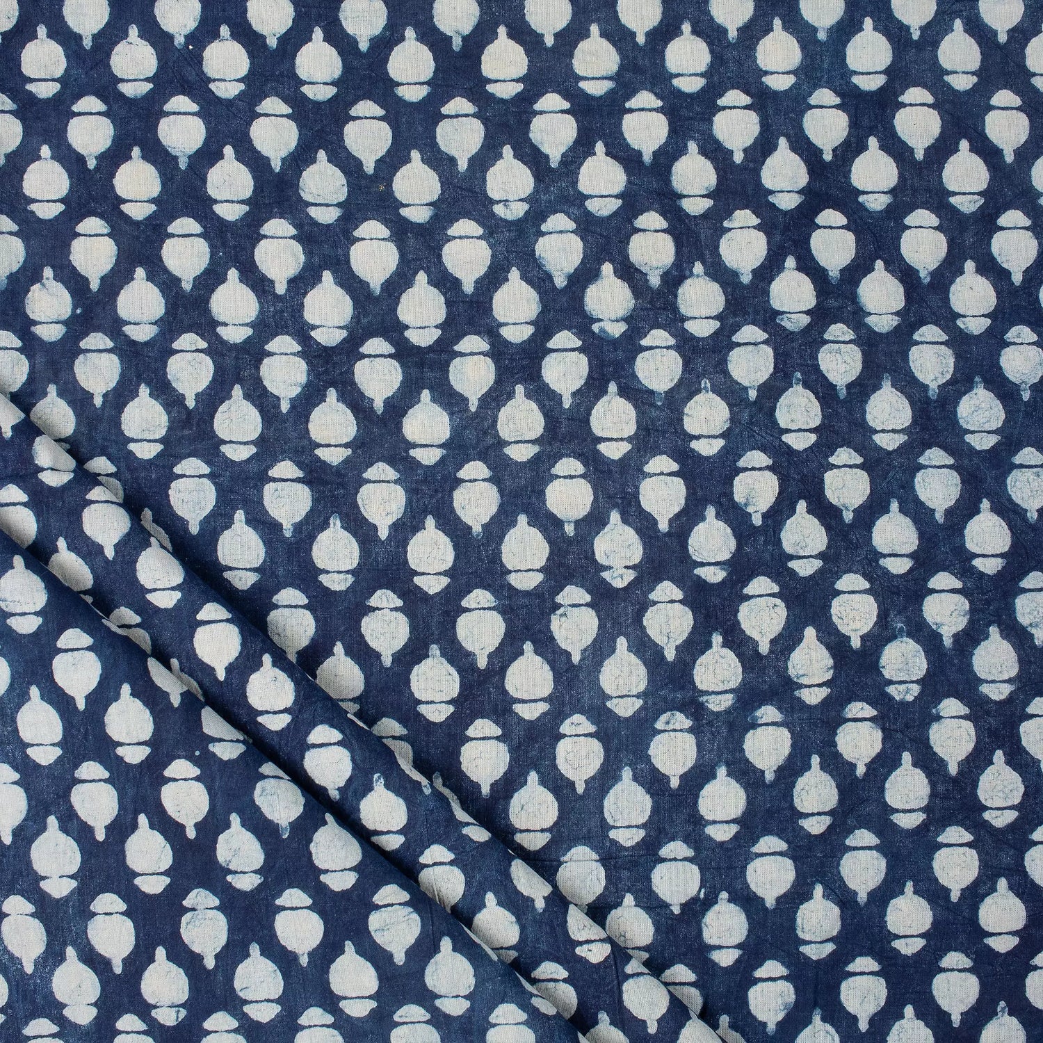Hand Block Printed Indigo Cotton Fabric