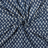 Hand Block Printed Indigo Cotton Fabric