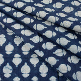 Hand Block Printed Indigo Cotton Fabric