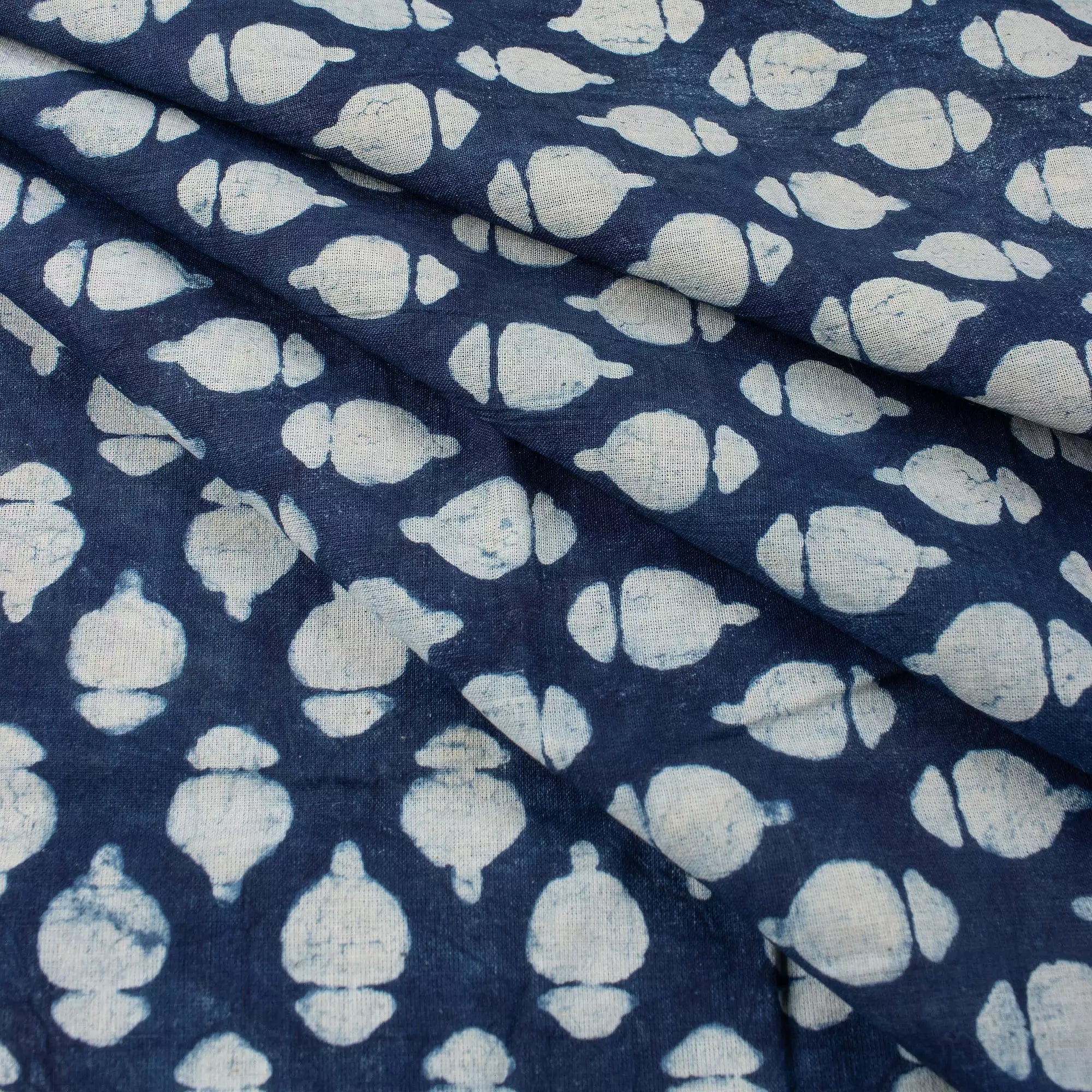 Hand Block Printed Indigo Cotton Fabric