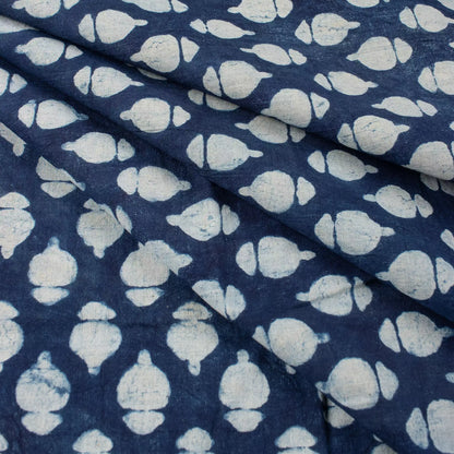 Hand Block Printed Indigo Cotton Fabric