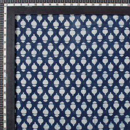 Hand Block Printed Indigo Cotton Fabric