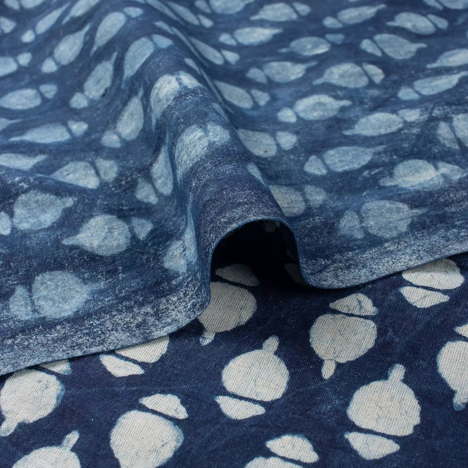 Hand Block Printed Indigo Cotton Fabric