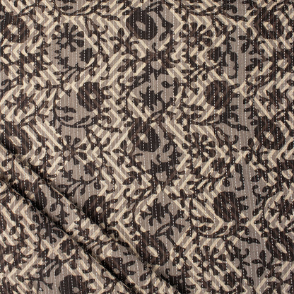 Hand Block Printed Pure Cotton Dabu Kantha Fabric