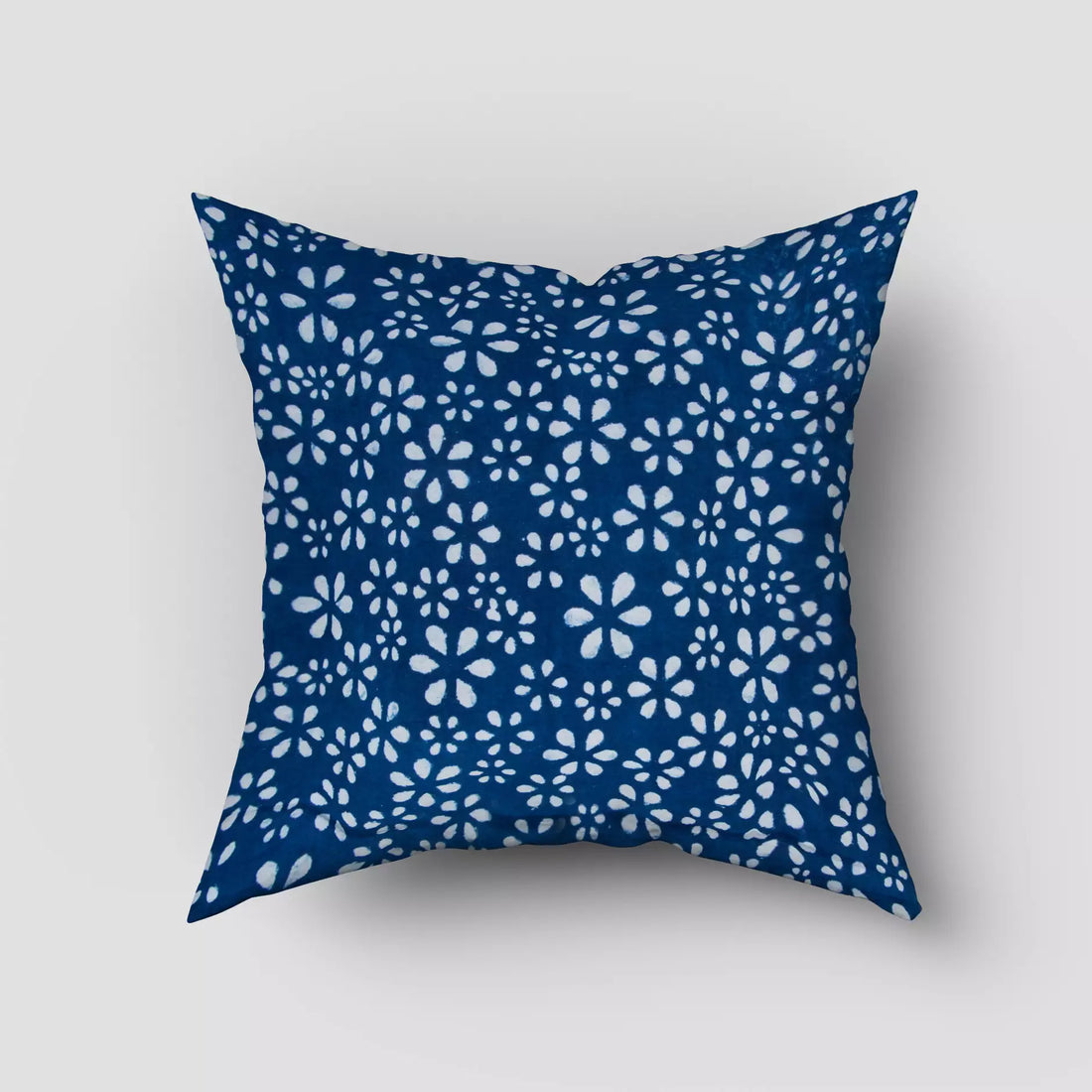 Hand Block Printed Pure Cotton Indigo Cushion Cover