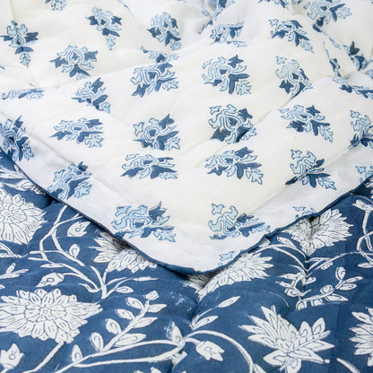 Hand Block Printed Reversible Jaipuri Quilts for Winter