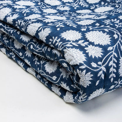 Hand Block Printed Reversible Jaipuri Quilts for Winter
