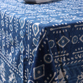 Hand Block Prited Indigo Cotton Dining Table Cloth