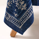 Hand Block Prited Indigo Cotton Dining Table Cloth
