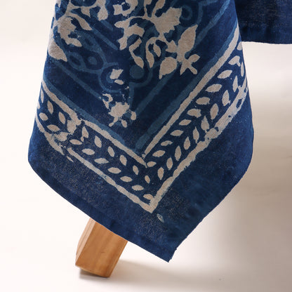 Hand Block Prited Indigo Cotton Dining Table Cloth