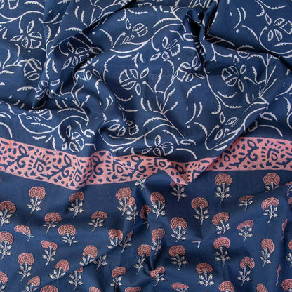 Hand Block Red Floral Printed Cotton Dupatta for Women