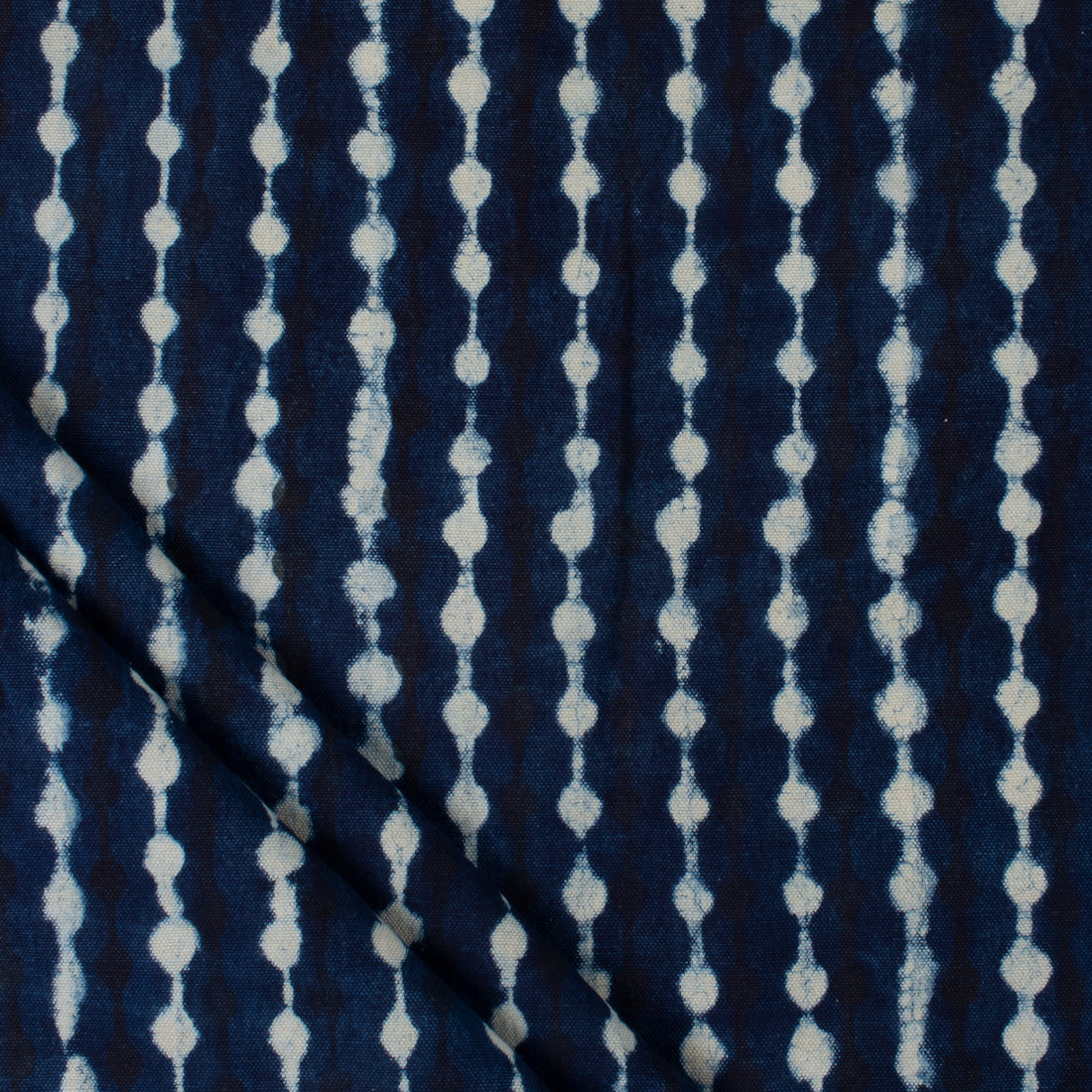 Hand Block Striped Printed Indigo Cotton Canvas Cloth
