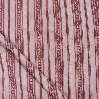 Hand Block Striped Printed Vintage Kantha Fabric